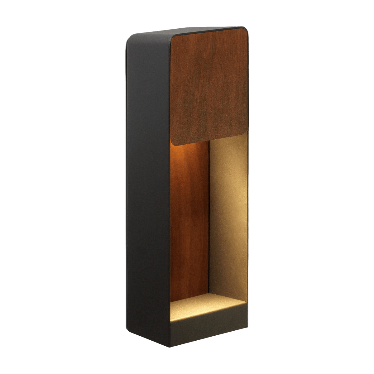 Applique d'extérieur en aluminium gris graphite et Iroko noir A 35 - Marset - The Cool Republic