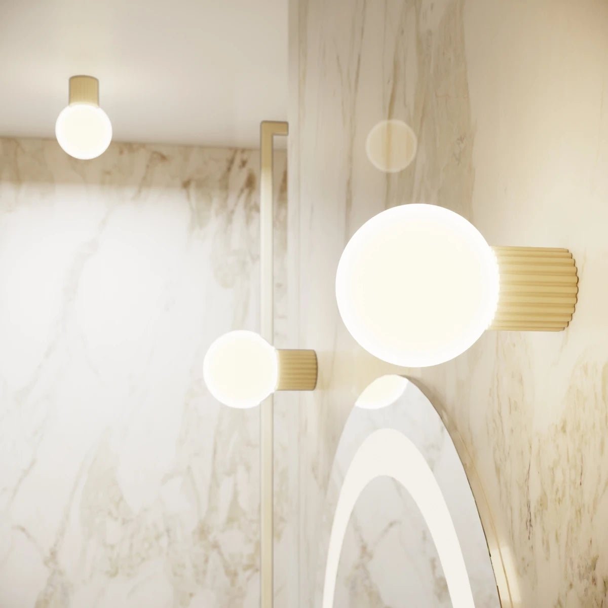 Applique en aluminium et verre beige 12x17x12cm Halo - Sollux - The Cool Republic