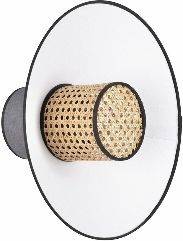 Applique en lin blanc et en cannage 22 x 40 cm Singapour - Market set - The Cool Republic