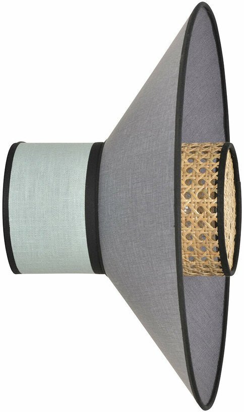 Applique en lin gris et en cannage 22 x 40 cm Singapour - Market set - The Cool Republic