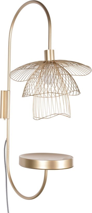 Applique en métal champagne avec tablette XS Papillon - Forestier - The Cool Republic