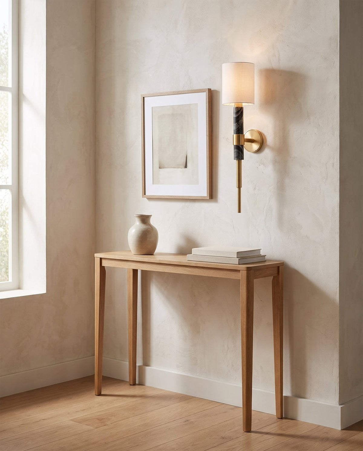 Applique murale en acier laiton ancien 17x77cm Solstice - Corbett Lighting - The Cool Republic