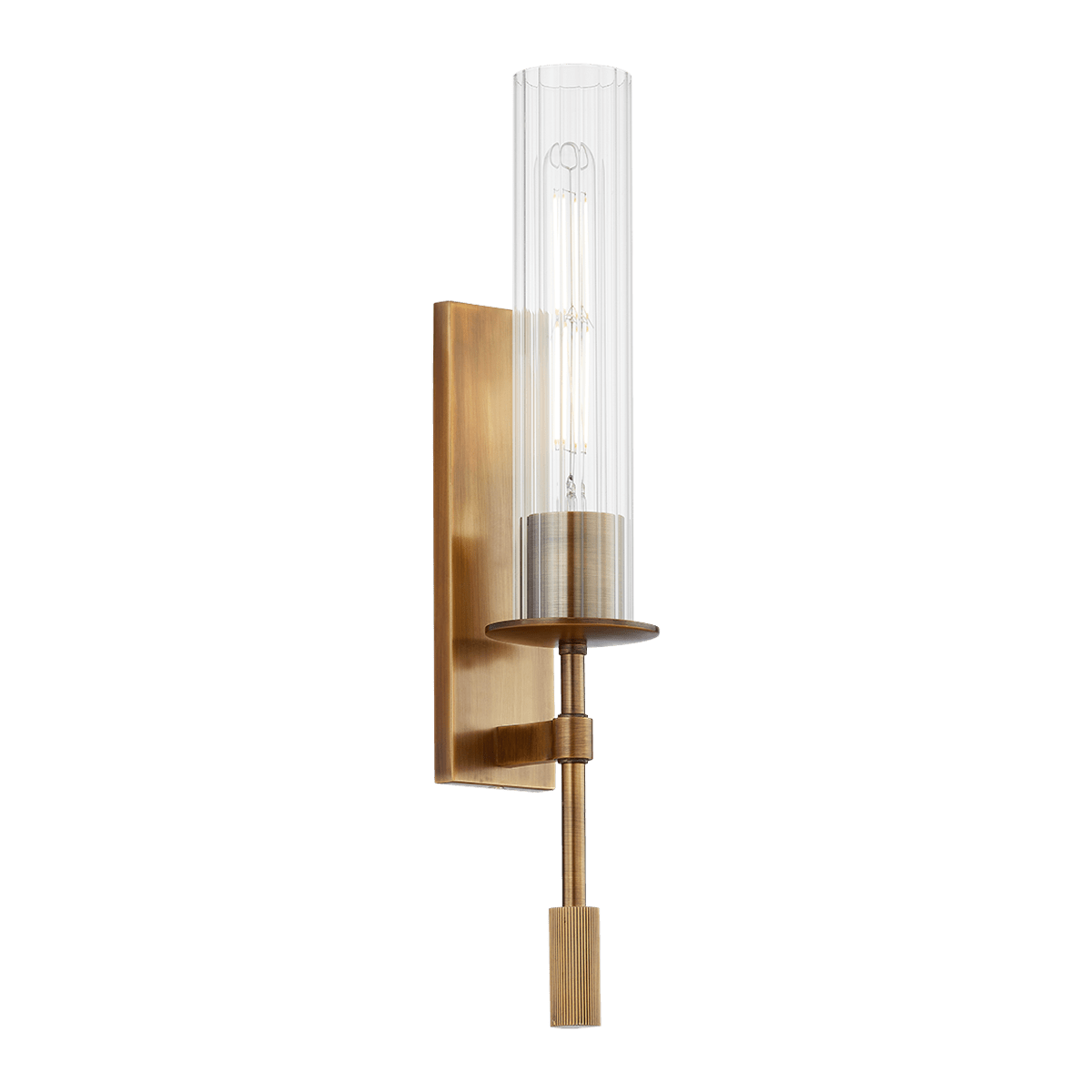 Applique murale en acier laiton patiné 7x47cm Elton - Troy Lighting - The Cool Republic