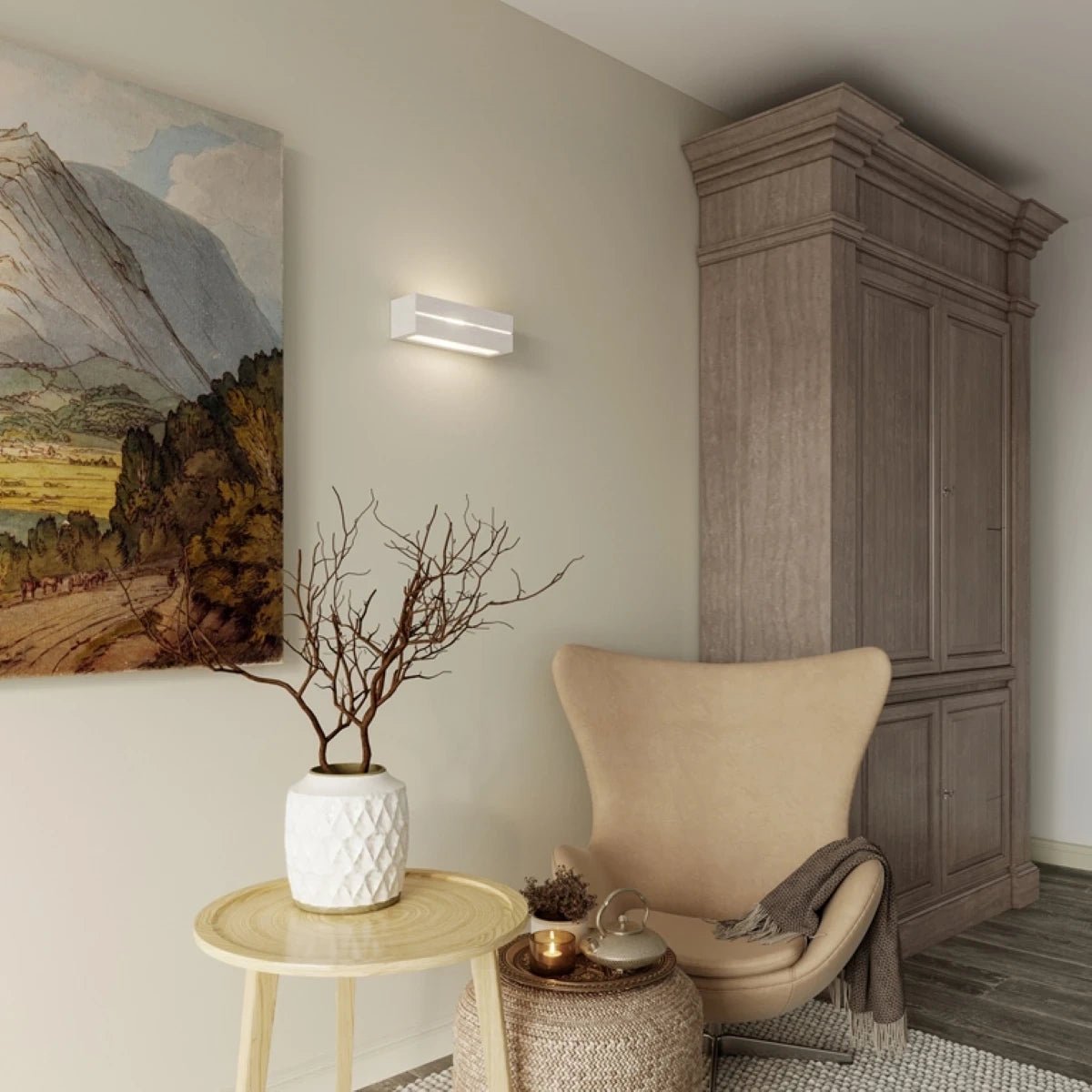 Applique murale en céramique blanche 32,5x9,5cm Vega line - Sollux - The Cool Republic