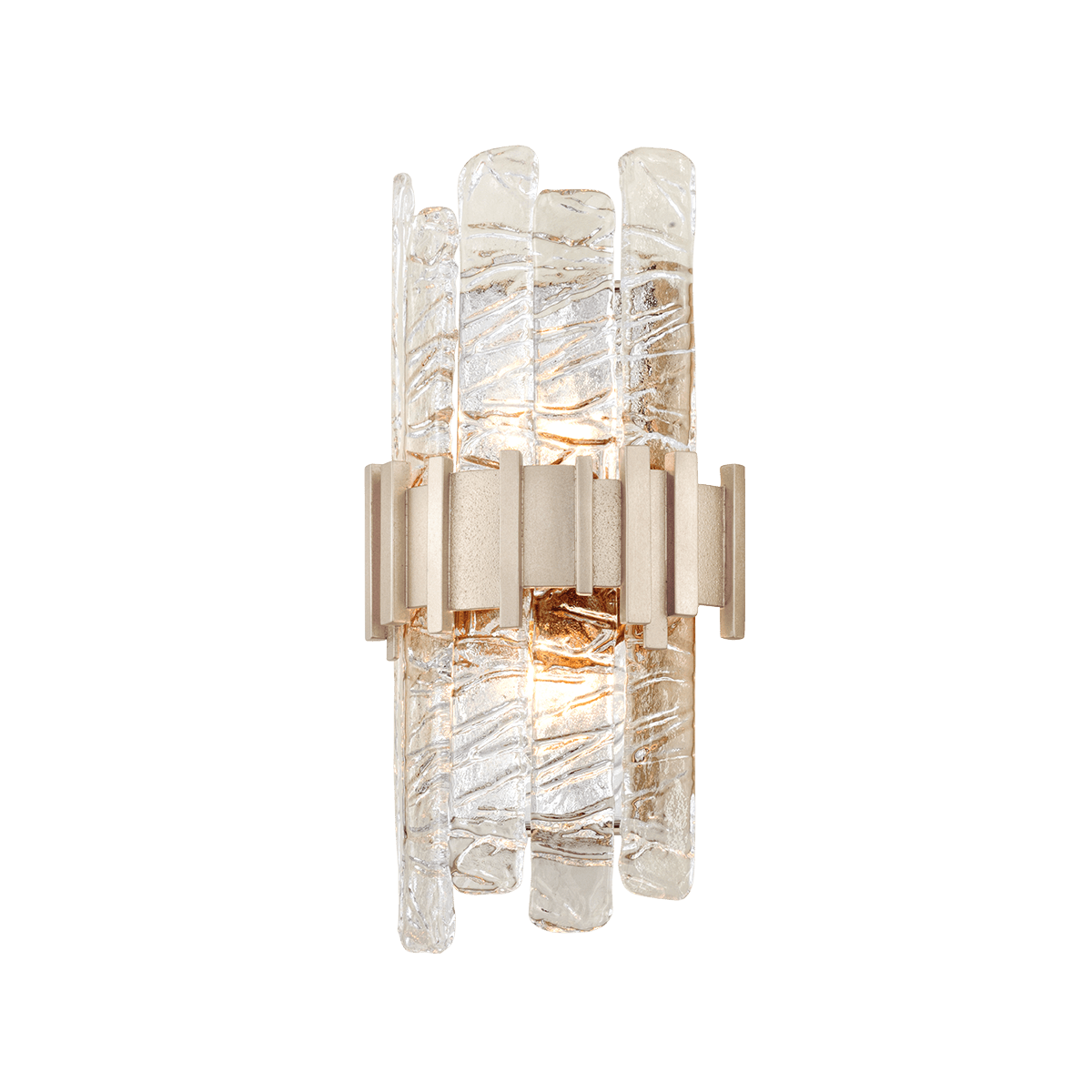 Applique murale en fer feuille d'argent ancienne sur acier 22x39cm Ciro - Corbett Lighting - The Cool Republic
