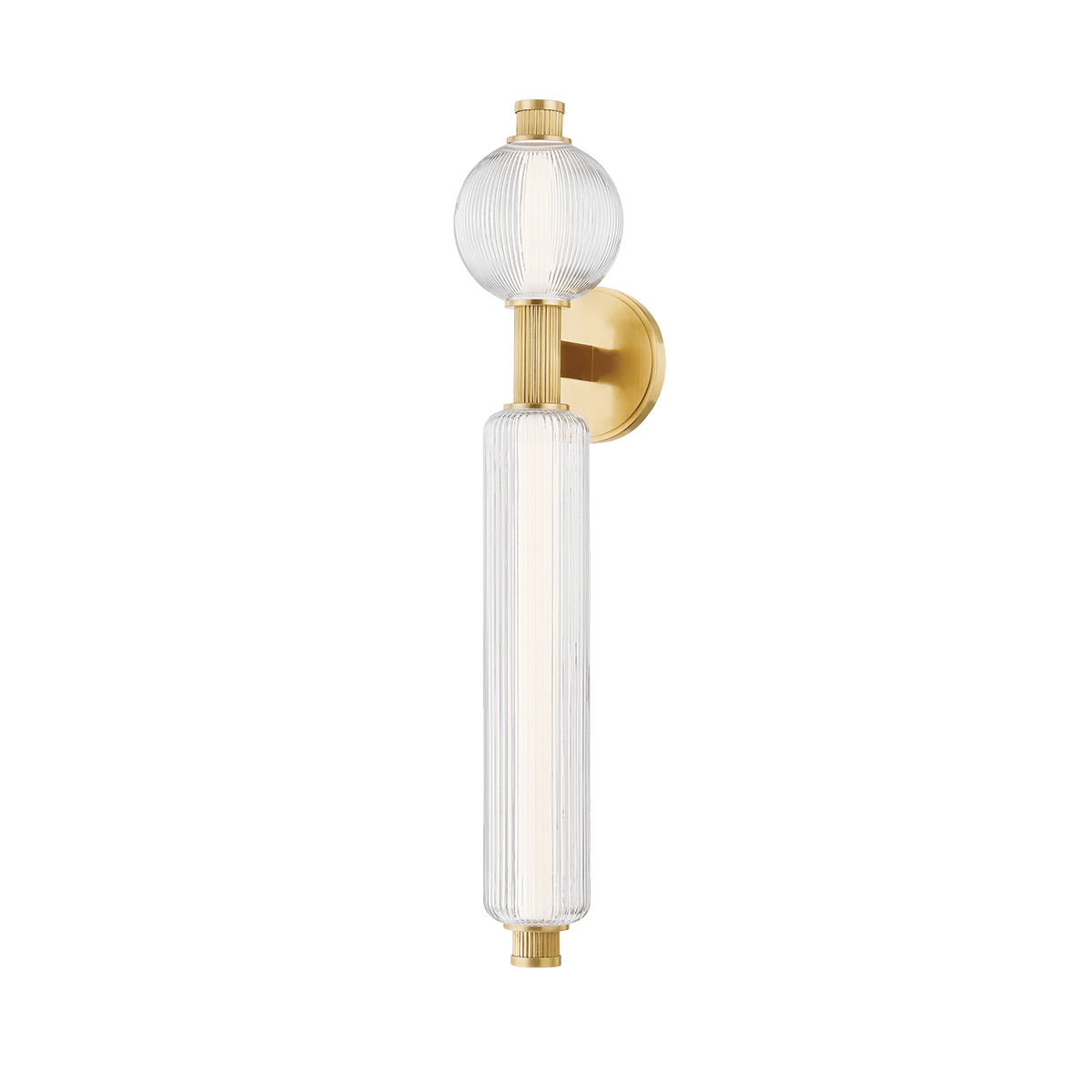 Applique murale en laiton laiton ancien 14x70cm Atom - Corbett Lighting - The Cool Republic