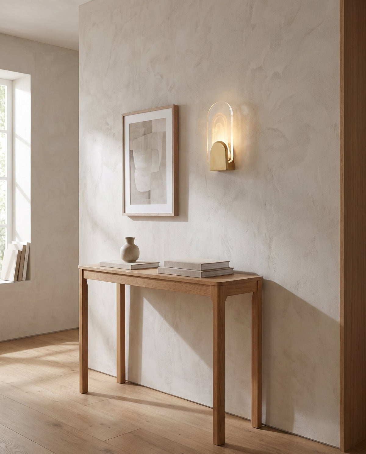 Applique murale en laiton laiton ancien 18x42cm Morganite - Corbett Lighting - The Cool Republic