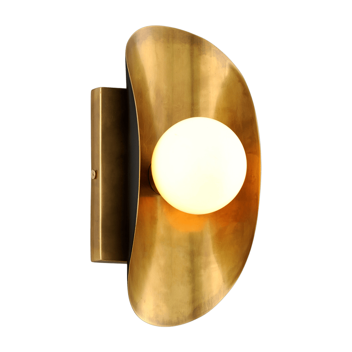 Applique murale en laiton laiton ancien à touches de bronze 12x25cm Hopper - Corbett Lighting - The Cool Republic