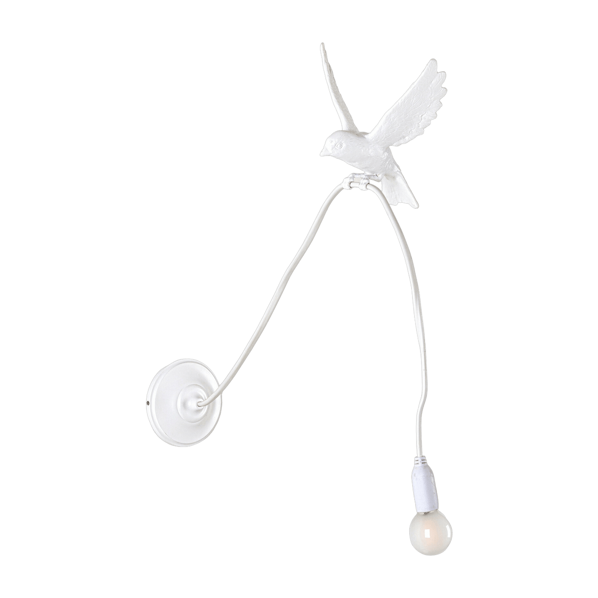 Applique murale en résine blanche Landing Sparrow - Seletti - The Cool Republic