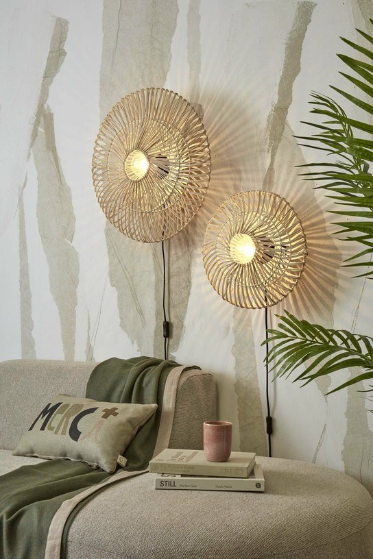 Applique ronde en rotin blanc 40x12 cm Zanzibar - Good & Mojo - The Cool Republic