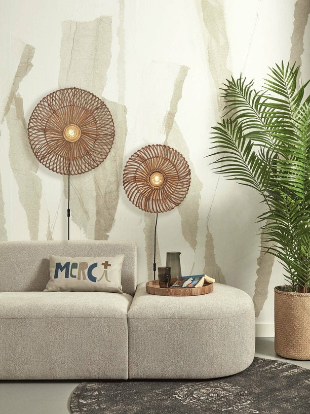 Applique ronde en rotin naturel 40x12 cm Zanzibar - Good & Mojo - The Cool Republic
