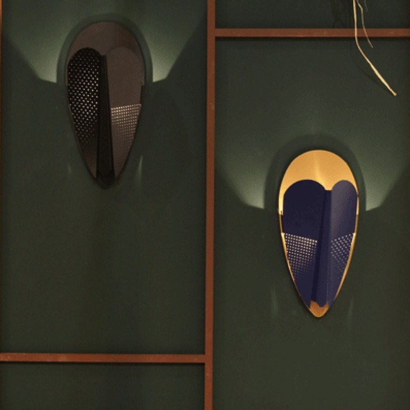 Applique Sorcier Bleu et doré - La Chance - The Cool Republic