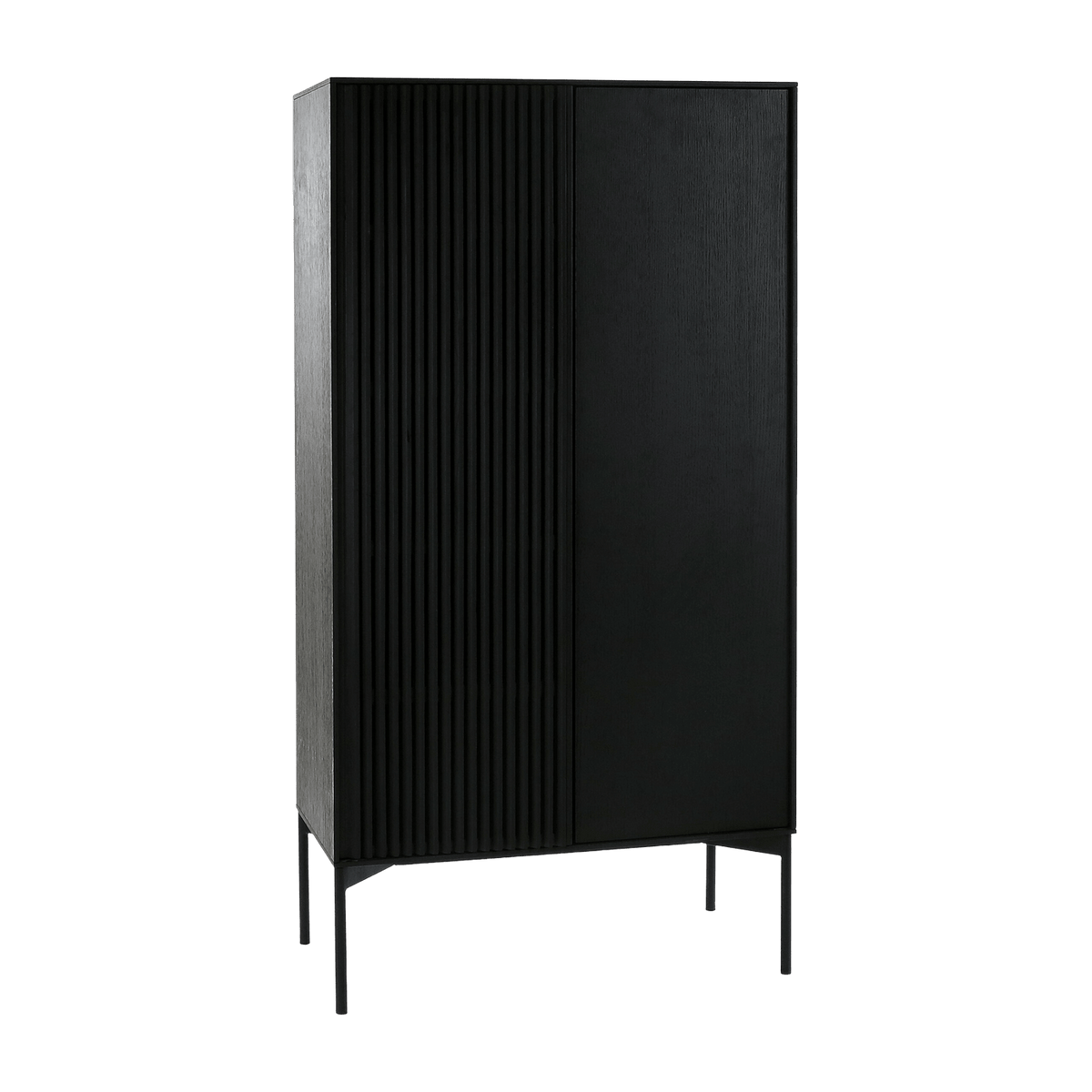 Pudong 2-door black oak and metal cabinet - Pomax - The Cool Republic
