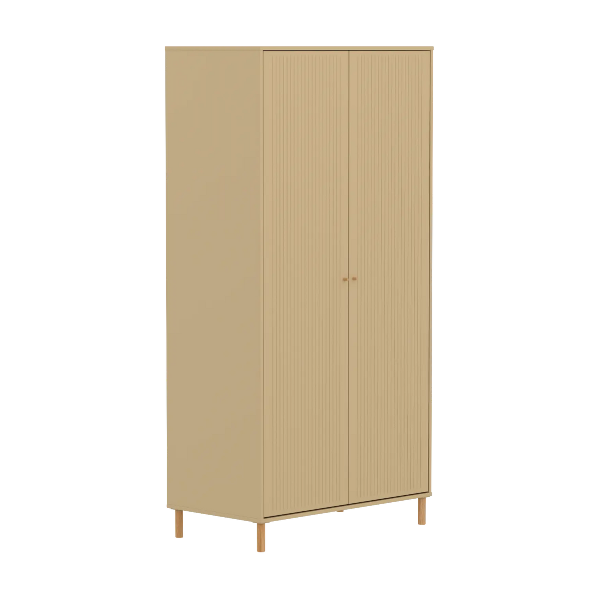 Armoire 2 portes sur pieds en bois beige 100,2x55,2x200cm Saga - Flexa — vue 3