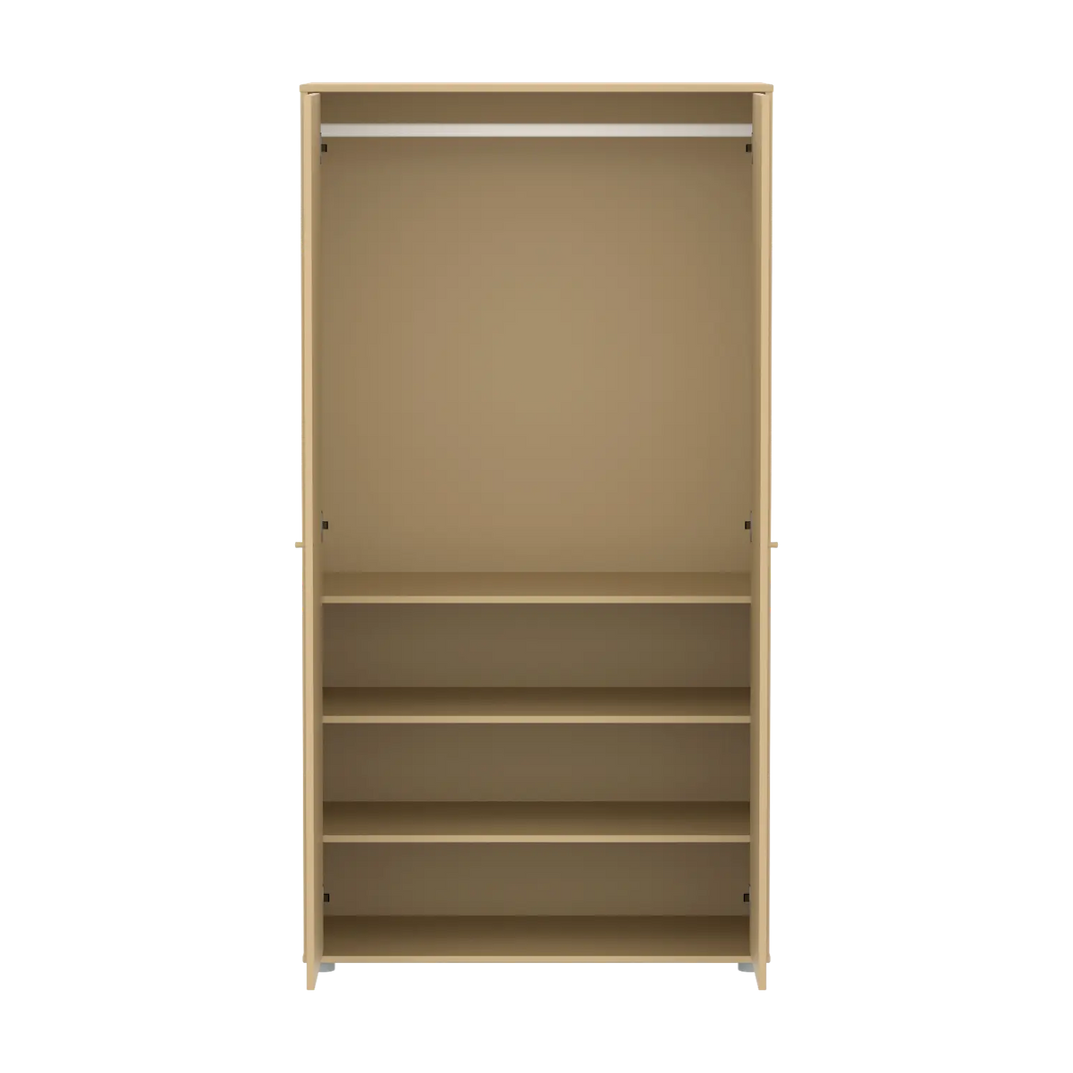 Armoire 2 portes sur pieds en bois beige 100,2x55,2x200cm Saga - Flexa — vue 5