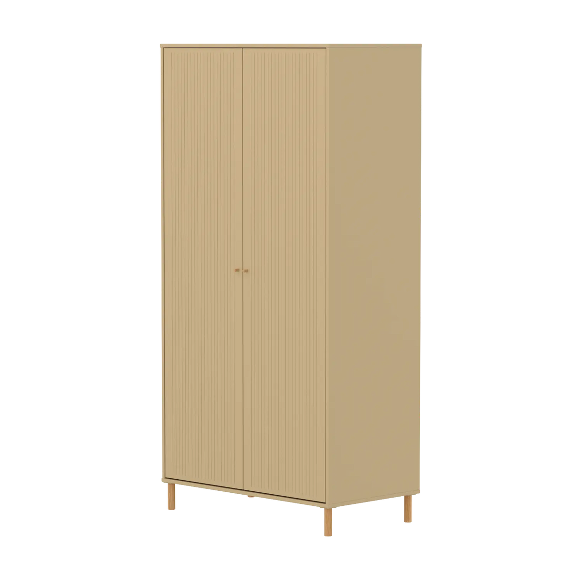 Armoire 2 portes sur pieds en bois beige 100,2x55,2x200cm Saga - Flexa