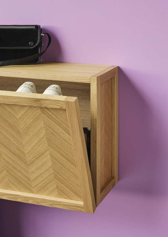 Armoire à chaussures en épi, grand modèle, naturel Hübsch - The Cool Republic
