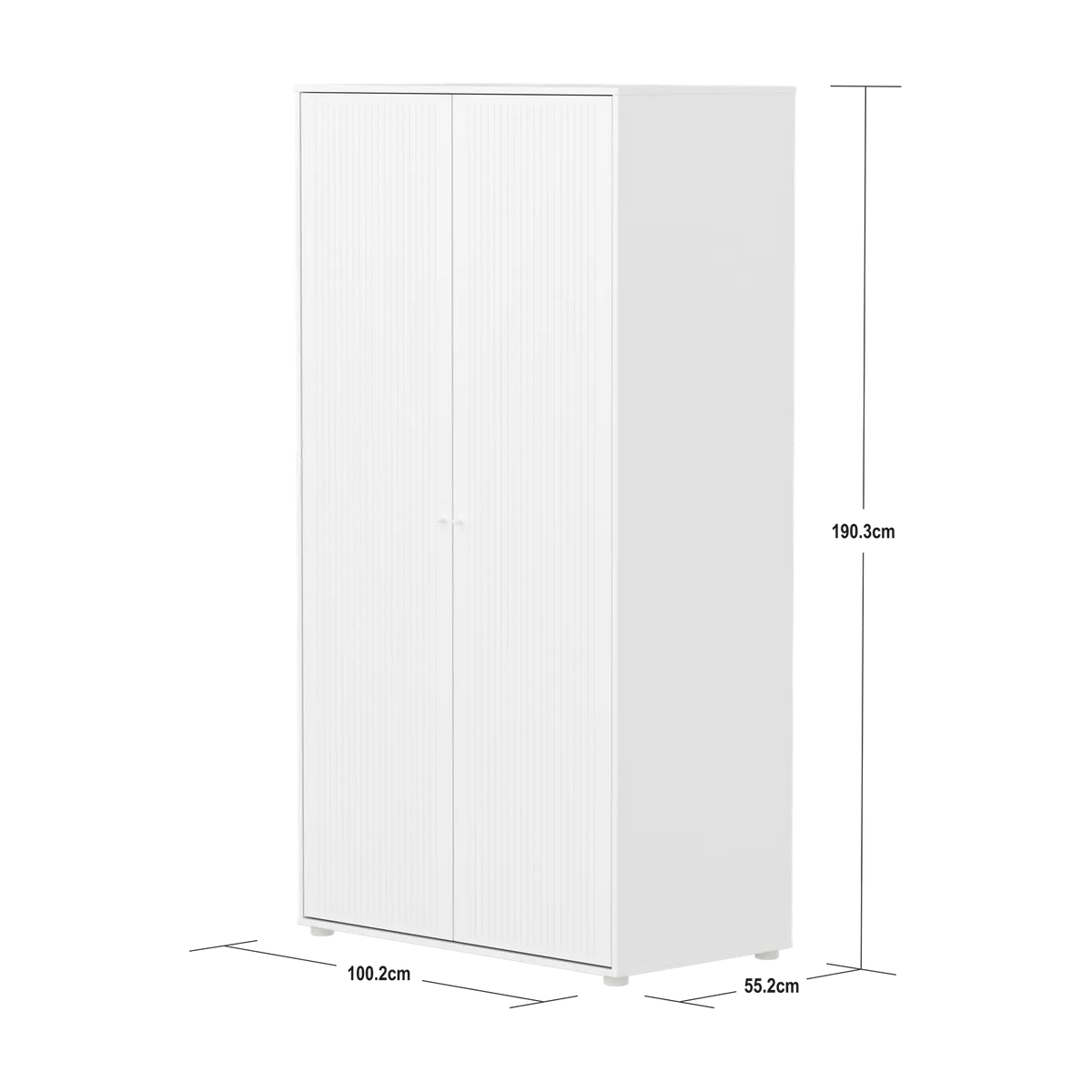 Armoire en bois blanc 100,2x55,2x190,3cm Saga - Flexa — vue 10