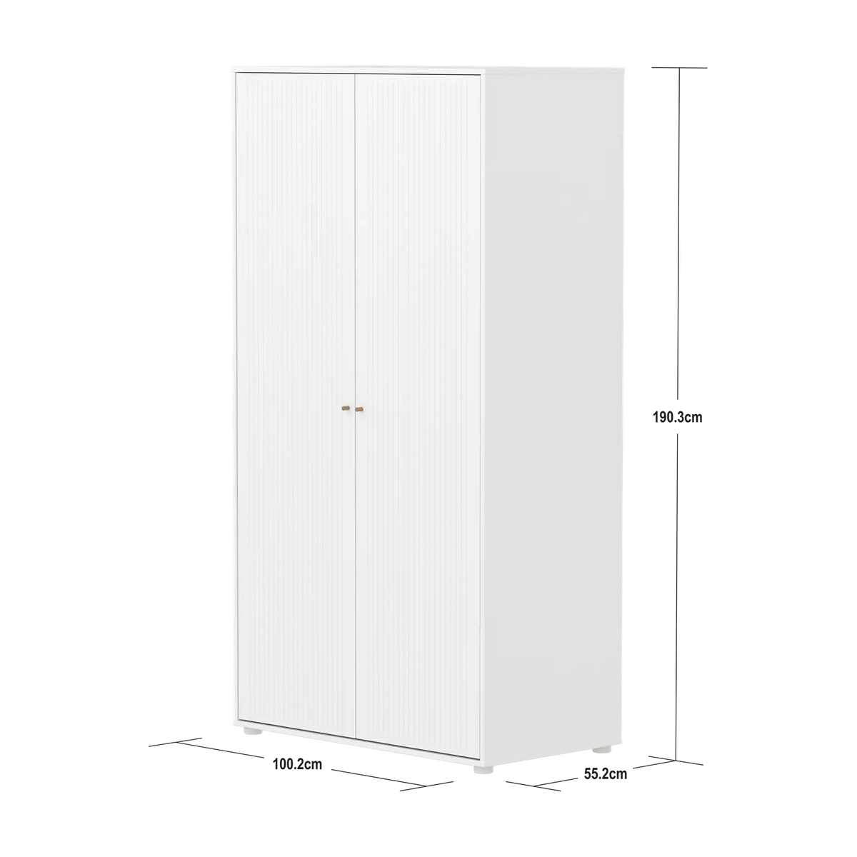 Armoire en mdf blanc 100,2x55,2x190,3cm Saga - Flexa — vue 9