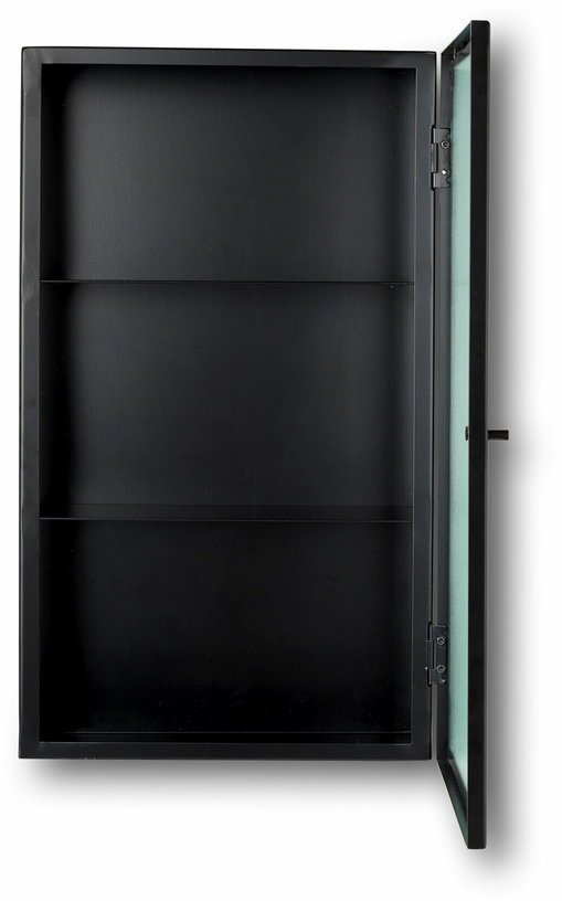 Armoire murale en verre strié et acier noir 35 x 60 x 15 cm Haze - Ferm Living - The Cool Republic