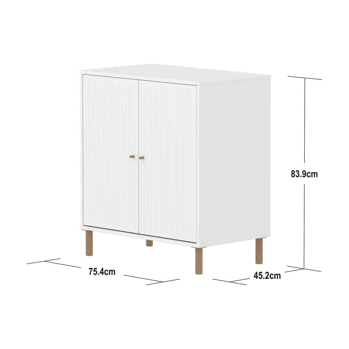 Armoire sur pieds en bois blanc 75,4x45,2x83,9cm Saga - Flexa — vue 8