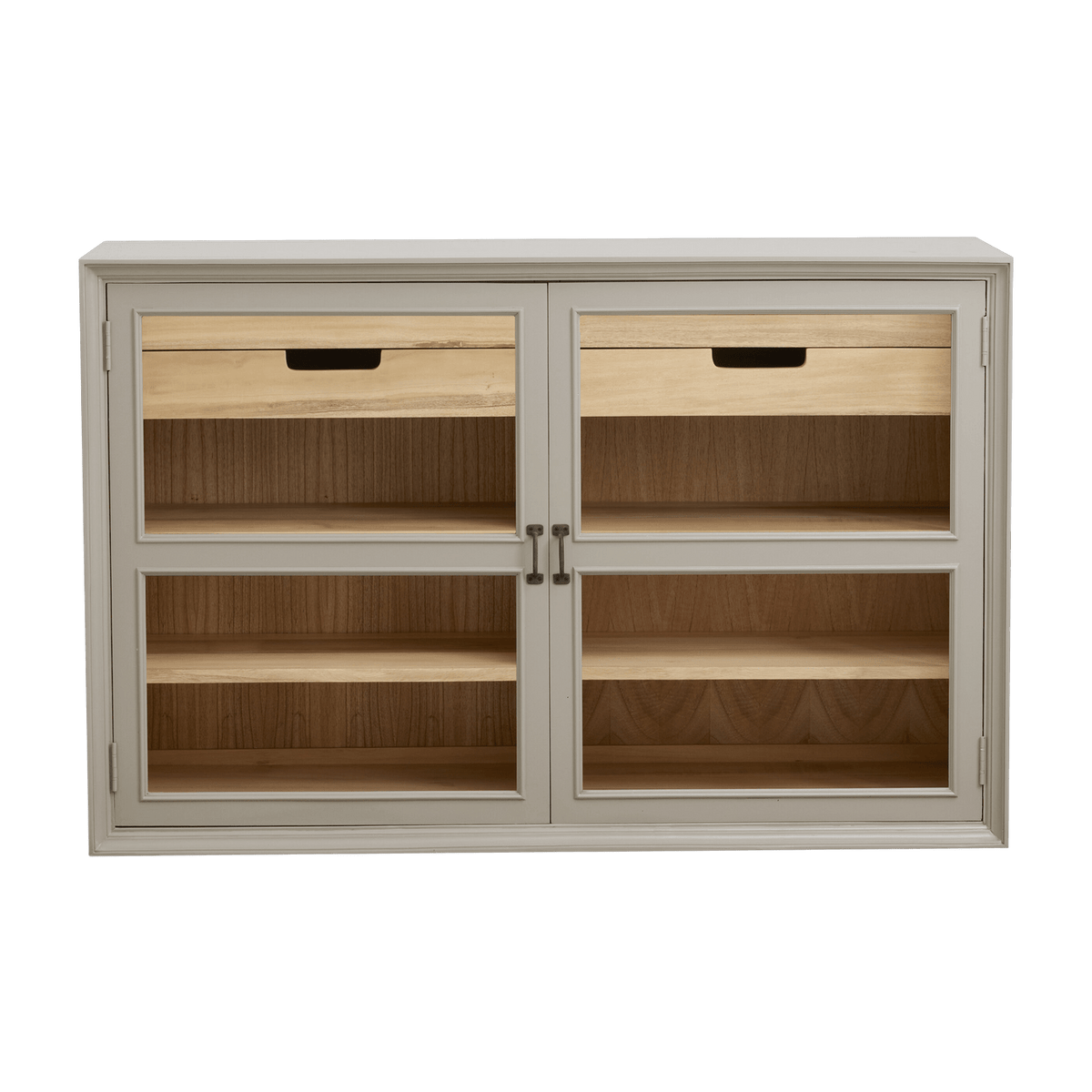 Armoire vitrine en bois gris 148x44x96,5cm Viva - Nordal - The Cool Republic