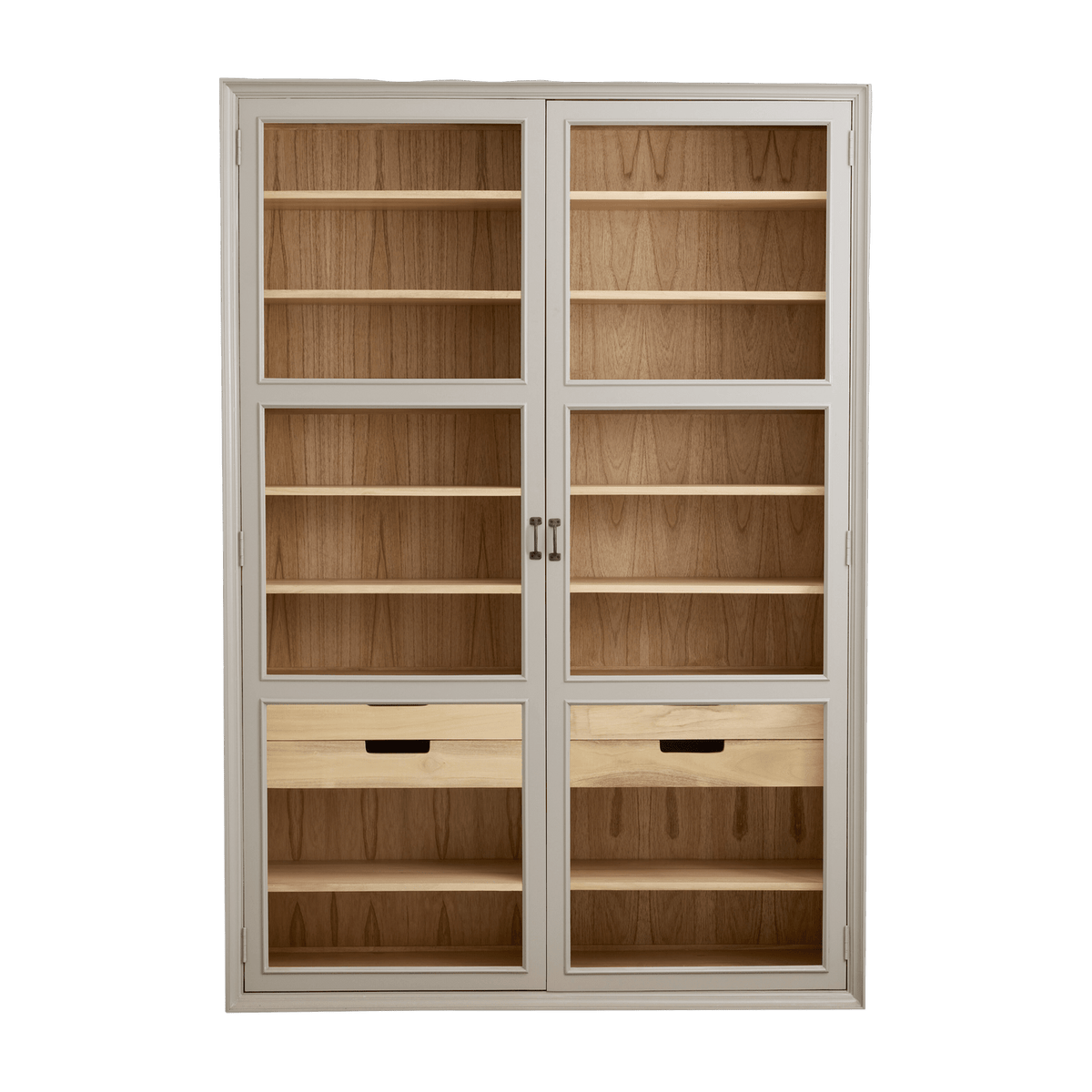 Armoire vitrine en bois gris 149x44x210cm Viva - Nordal - The Cool Republic