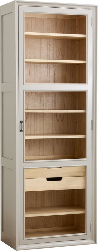 Armoire vitrine en bois gris 76x44x210cm Viva - Nordal - The Cool Republic