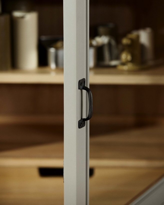 Armoire vitrine en bois gris 76x44x210cm Viva - Nordal - The Cool Republic