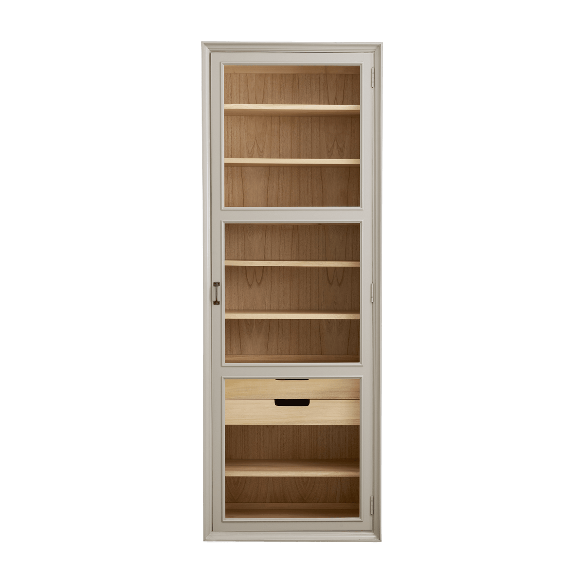 Armoire vitrine en bois gris 76x44x210cm Viva - Nordal - The Cool Republic