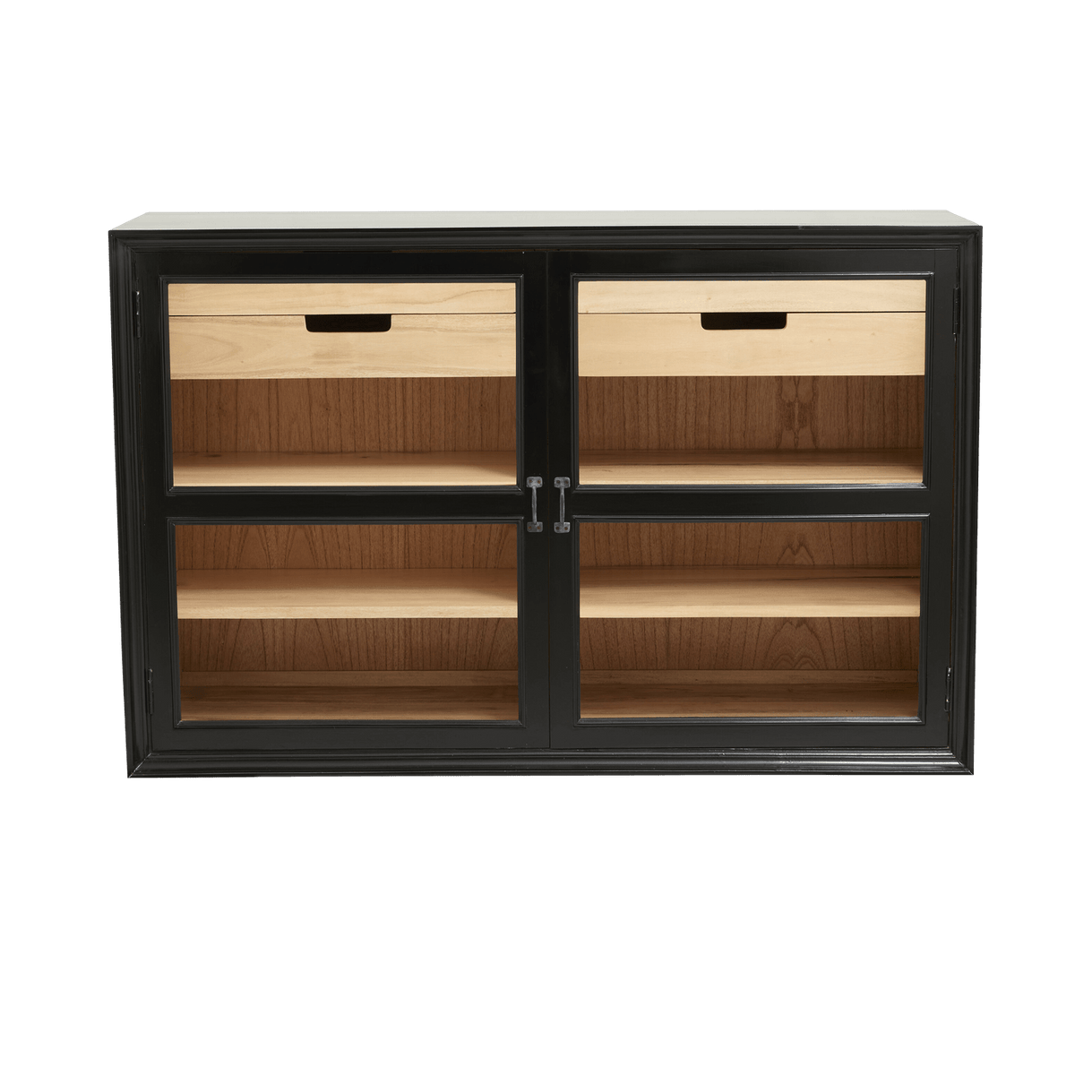 Armoire vitrine en bois noir 148x44x96,5cm Viva - Nordal - The Cool Republic