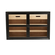 Armoire vitrine en bois noir 148x44x96,5cm Viva - Nordal - The Cool Republic