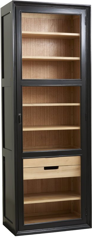 Armoire vitrine en bois noir 76x44x210cm Viva - Nordal - The Cool Republic