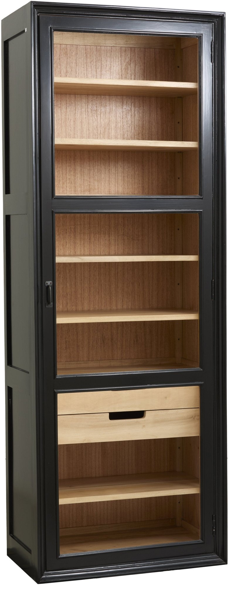 Armoire vitrine en bois noir 76x44x210cm Viva - Nordal - The Cool Republic