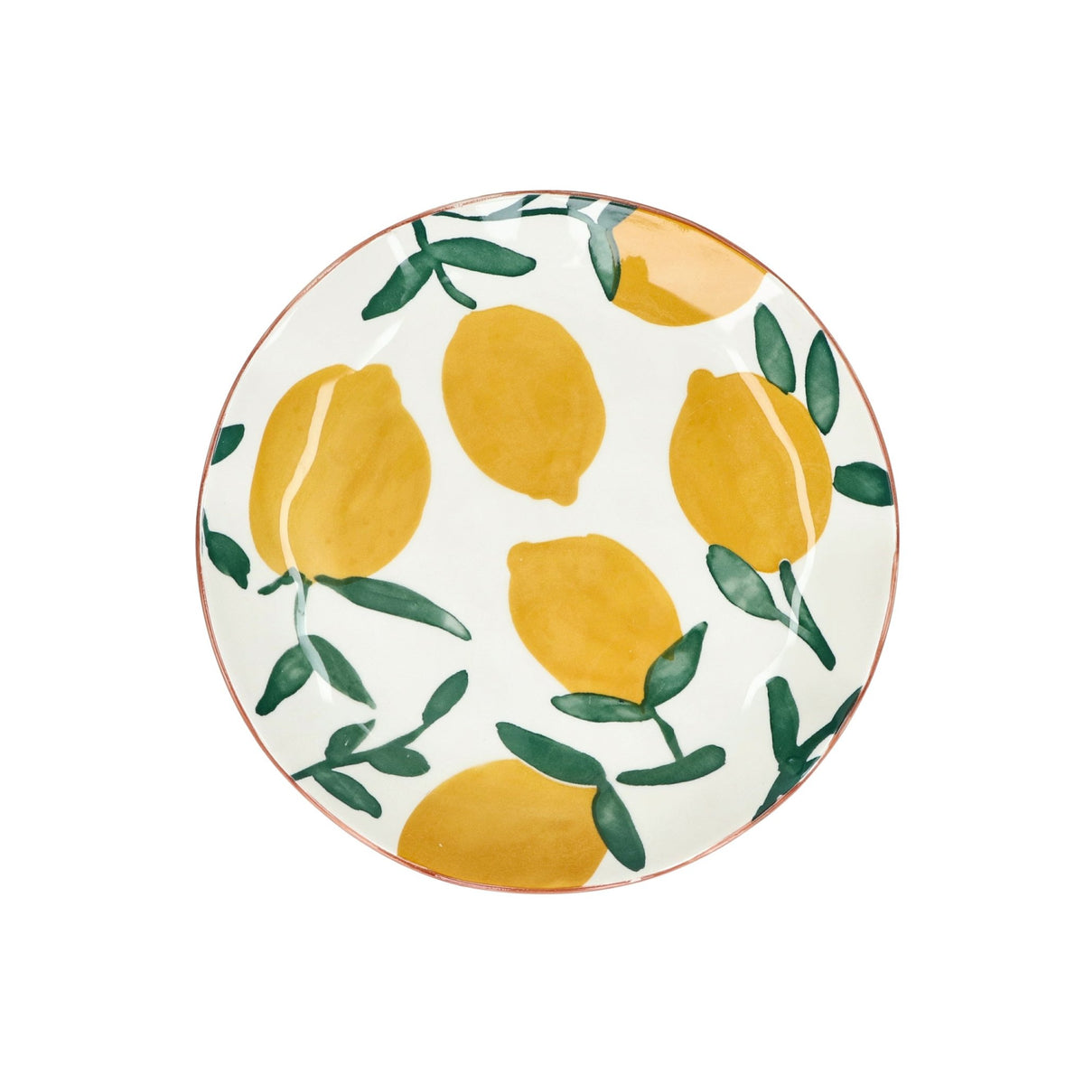Assiette à dessert en porcelaine blanche et jaune citron 20,3cm - Pomax - The Cool Republic