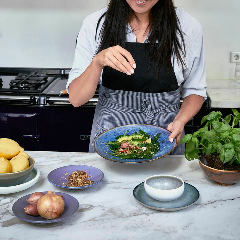 Assiette à pâtes bleue Home Chef - HKliving - The Cool Republic