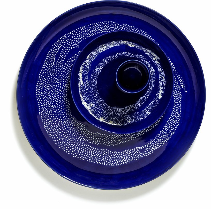 Assiette bleue Stripes 19 cm Feast - Serax - The Cool Republic