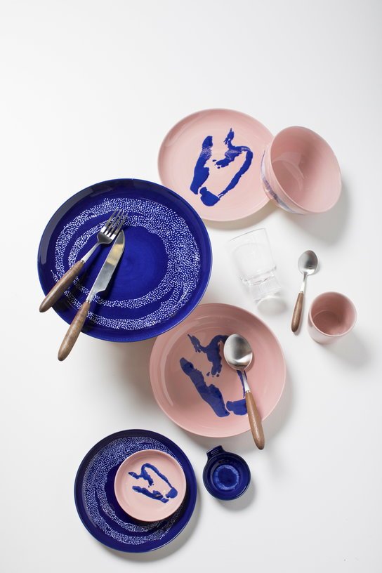 Assiette bleue Stripes 19 cm Feast - Serax - The Cool Republic