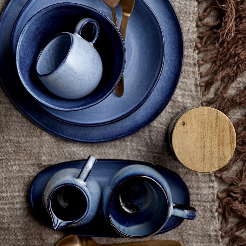 Assiette creuse 22 cm bleue Sandrine - Bloomingville - The Cool Republic