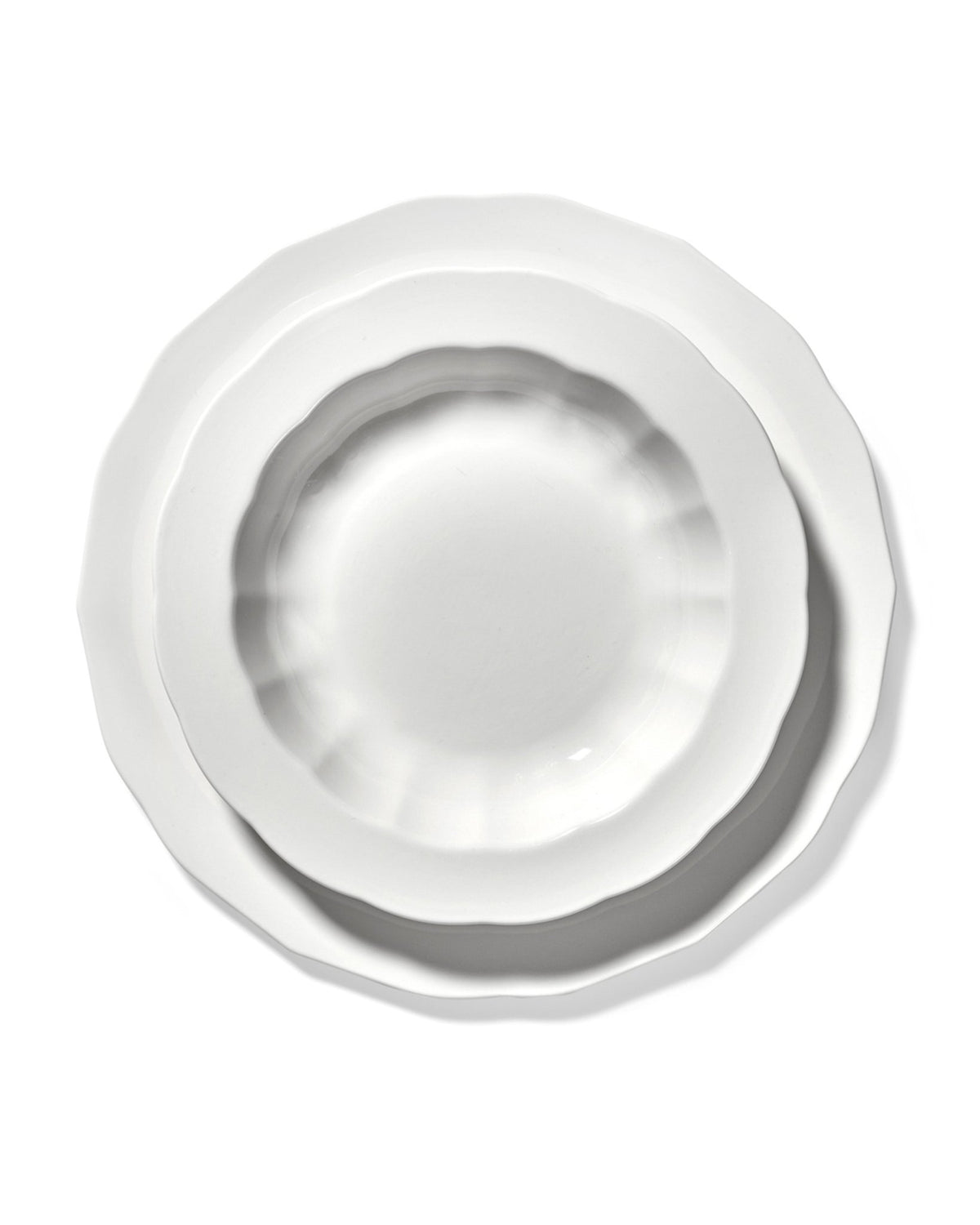 Assiette creuse à pâtes en porcelaine blanche 21,5cm Silhouette - Serax - The Cool Republic