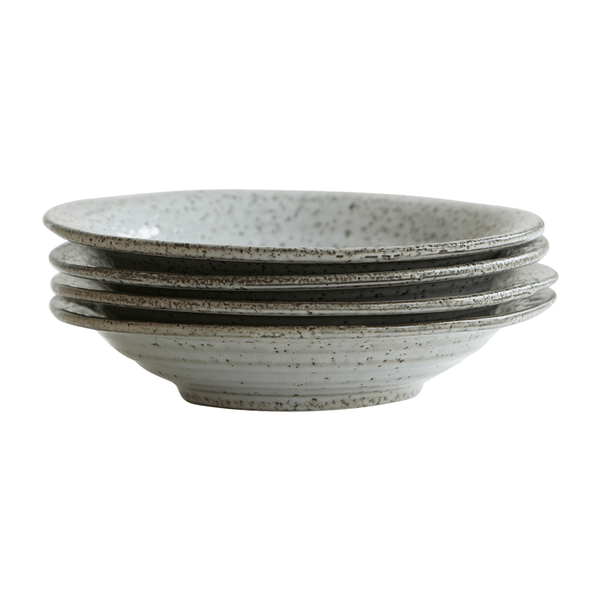 Assiette creuse en céramique gris bleu mouchetée Rustic - House Doctor - The Cool Republic