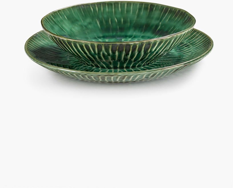 Assiette creuse en céramique vert 22x5cm Lanza - Serax - The Cool Republic