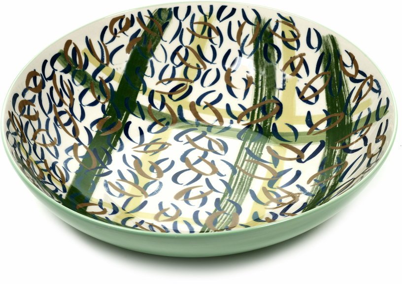 Assiette creuse en grès bleu vert 33 x 8 cm Kimono - Serax - The Cool Republic