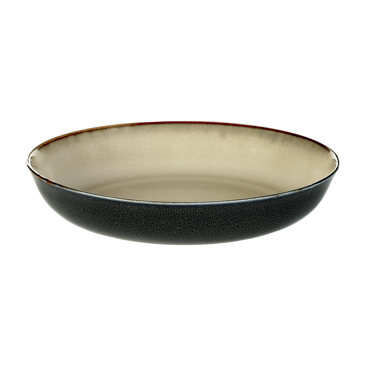 Soup plate in black and beige stoneware 18 cm Serax - The Cool Republic