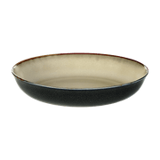 Assiette creuse en grès noire et beige 18 cm - Serax - The Cool Republic