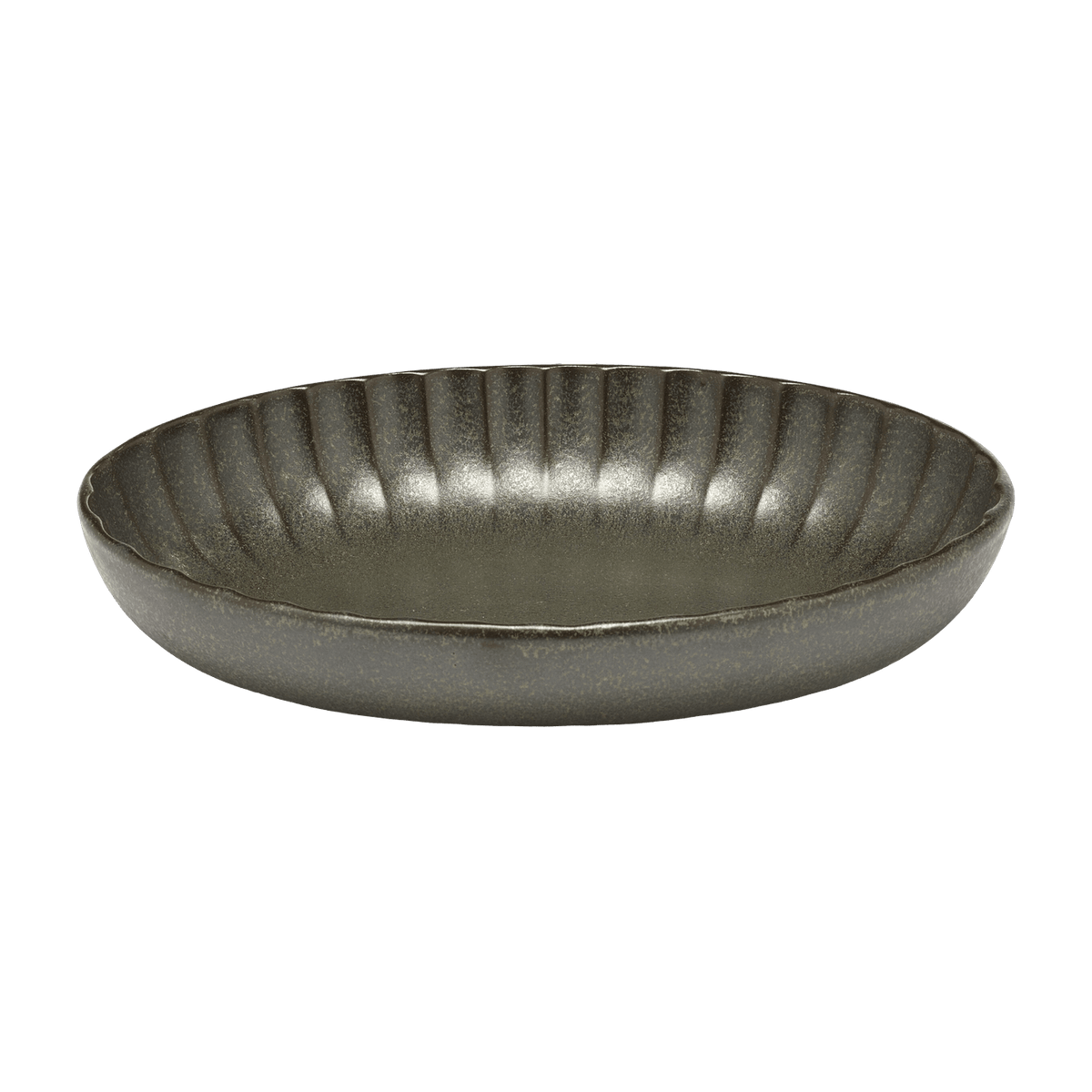 Inku 19 cm green oval stoneware soup plate - Serax - The Cool Republic