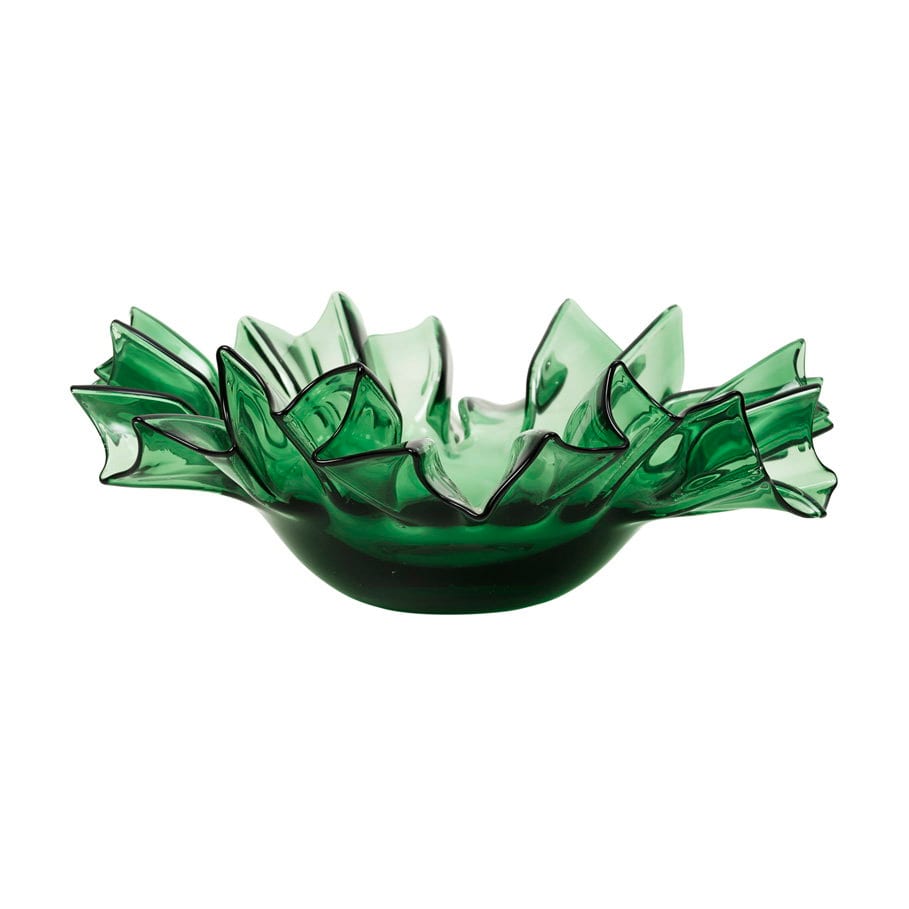 Assiette creuse en verre soufflé vert foncé 25x9cm Rumy - Broste Copenhagen - The Cool Republic