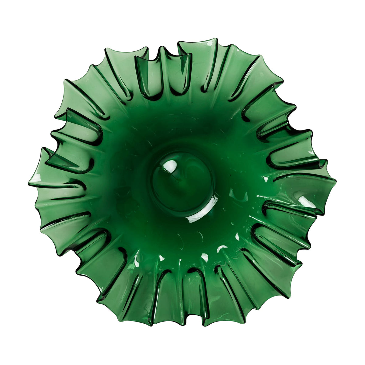 Assiette creuse en verre soufflé vert foncé 25x9cm Rumy - Broste Copenhagen — vue 4