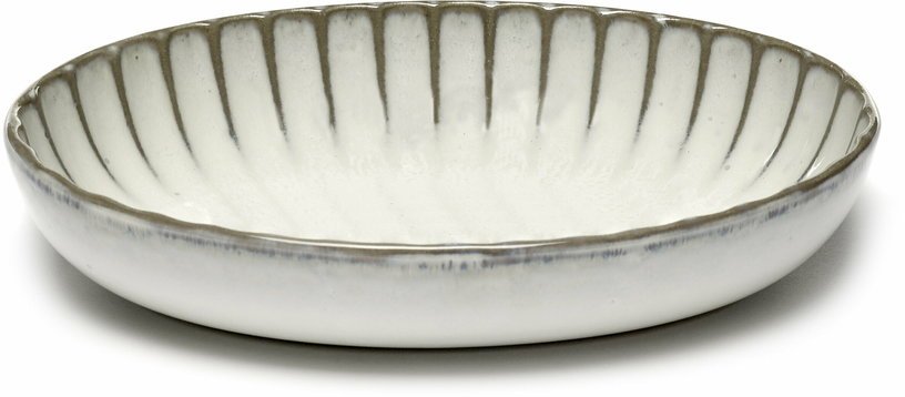 Assiette creuse ovale en grès blanche 19 cm Inku - Serax - The Cool Republic