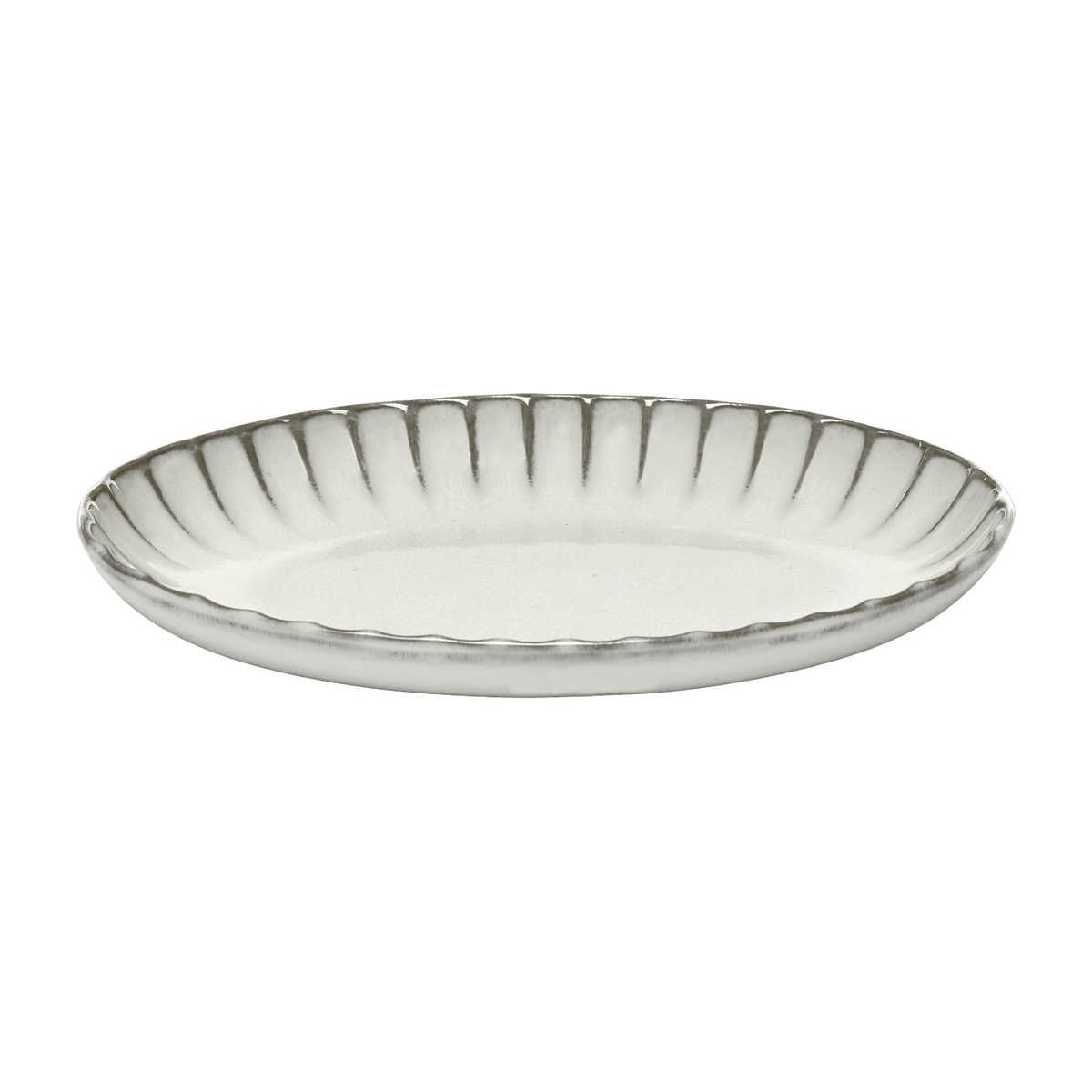 Inku oval stoneware soup plate 22 cm - white Serax - The Cool Republic